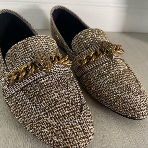 NWOT Kurt Geiger Gold Chelsea Leather Loafers, size 40 (9) women’s glam flats - Picture 6 of 7